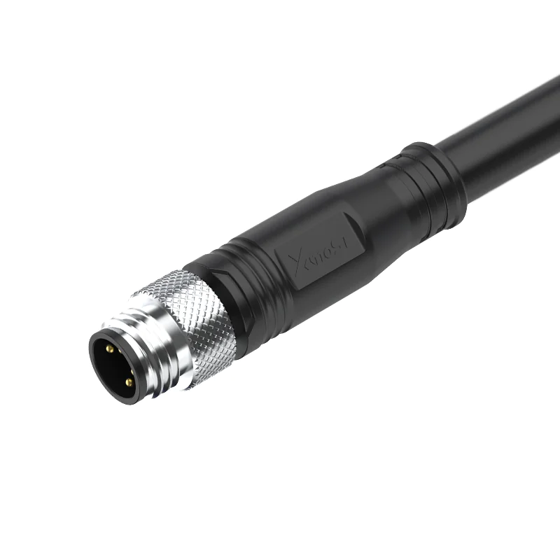 M8 Connector A/B-Code Male Straight Molded Plug - Sensors, Actuators, Automation, Shielded, 60V 3A, IP67