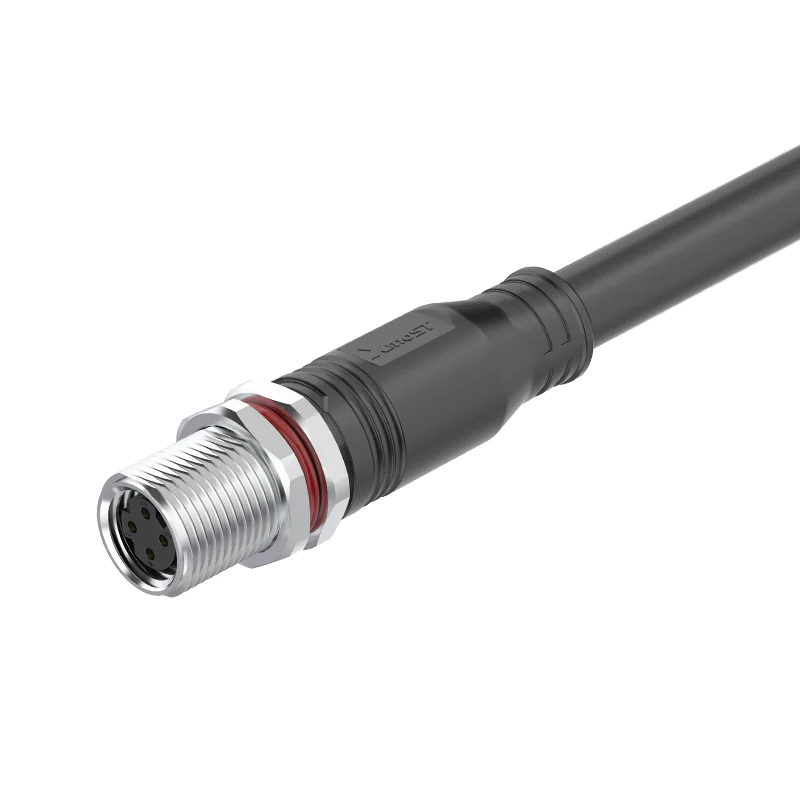 M8 Connector D-Code 4Pin Female Straight Cable - Industrial Ethernet, Data Transmission, IP67