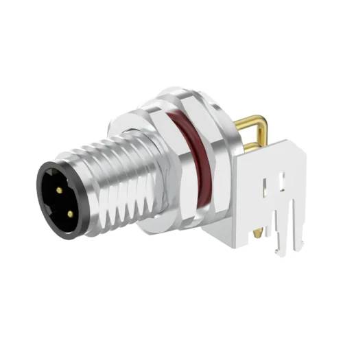 M8 Connector A-Code 4Pin Female Front Lock PCB Socket, Grounded M8 Connector A-Code 4Pin Female Front Lock PCB Socket, Grounded 1