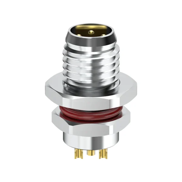 M8 Connector B-Code 3Pin Male Rear PCB Mount with Solder Points
