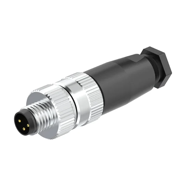 M8 Connector A-Code 3Pin Male Straight Plastic Plug – Sensors/Actuators, Solder Type, IP67