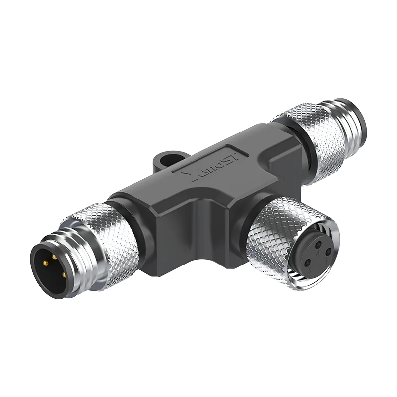 M8 Connector A/B-Code 3Pin T-Splitter Adapter FMM - Sensors, Actuators, Signal Distribution, IP67 m8-t-splitter-adapter-mff