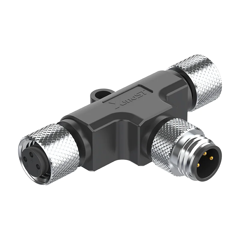 M8 Connector A/B-Code 3Pin T-Splitter Adapter MFF - Sensors, Actuators, Signal Distribution, IP67 - Image 2