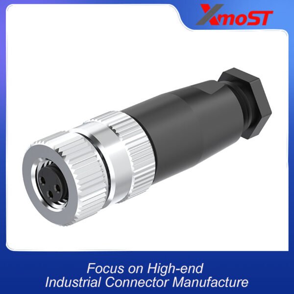 xmost m8 a b code 3 pin female plastic straight plug with solder type and ip67 for sensors actuators