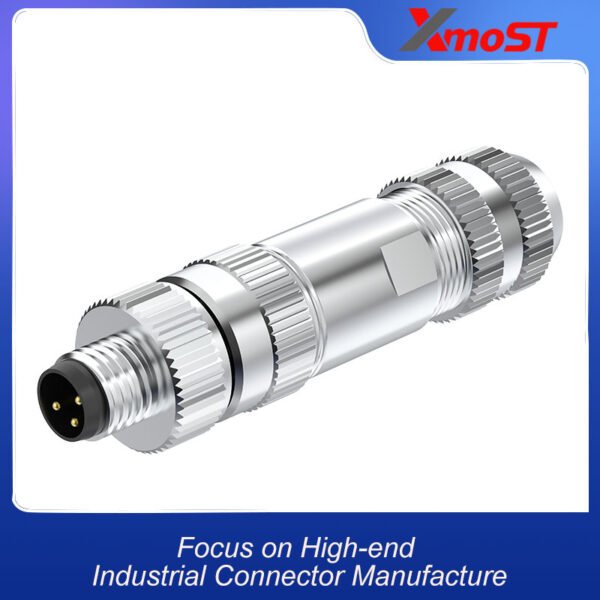 xmost m8 a b code 3 pin male assembled plug with metal shielding solder type and ip67 for sensors actuators