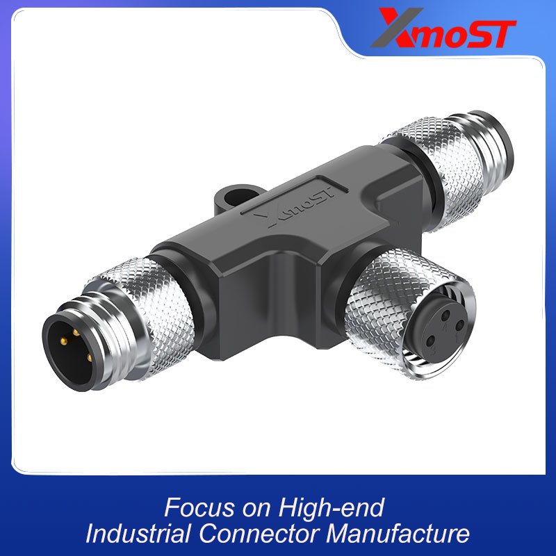 M8 Connector A/B-Code 3Pin T-Splitter Adapter FMM - Sensors, Actuators, Signal Distribution, IP67 xmost m8 a b code 3 pin t splitter adapter fmm with signal distribution and ip67 for sensors actuators