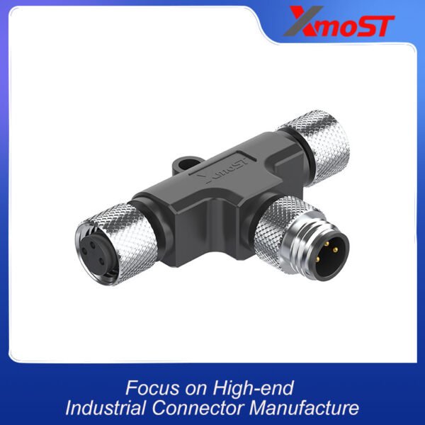 xmost m8 a b code 3 pin t splitter adapter mff with signal distribution and ip67 for sensors actuators