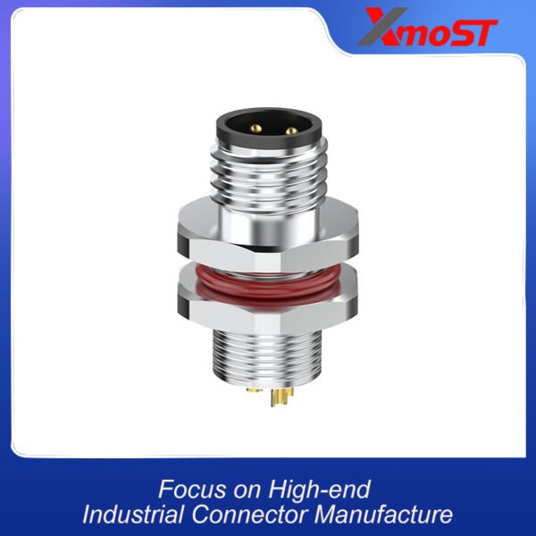 xmost m8 a code 3 pin male rear panel mount connector with solder tail for industrial wiring