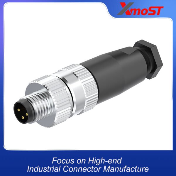 xmost m8 a code 3 pin male straight plastic plug with solder termination and ip67 for sensors actuators