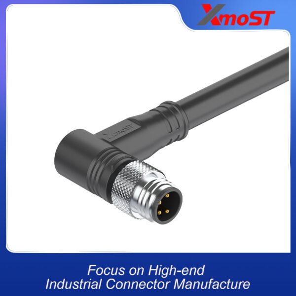 xmost-m8-male-elbow-plug-with-premolded-cable-assembly
