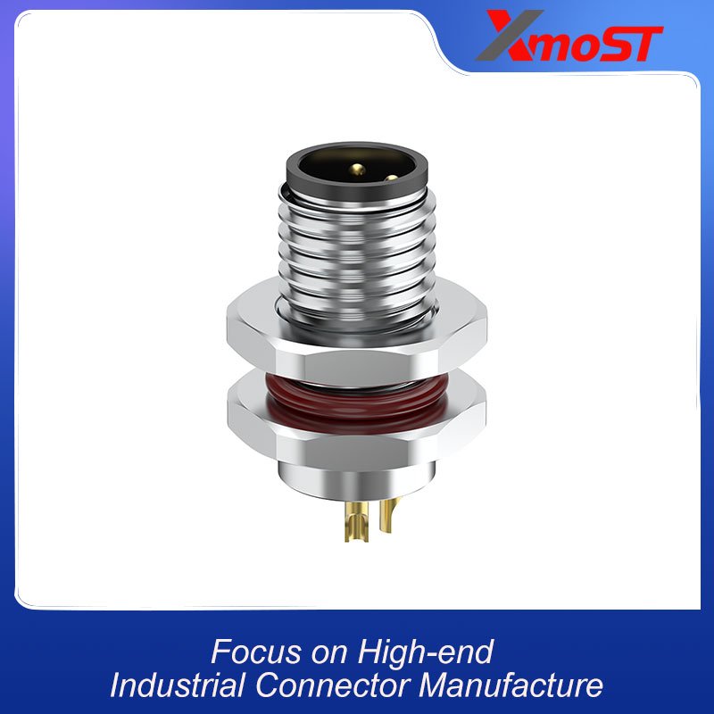 M8 Connector A/B-Code 3Pin Male Front Panel Connector - Sensors, Actuators, with Single Wires, IP67 M8 Connector A/B-Code 3Pin Male Front Panel Connector - Sensors, Actuators, with Single Wires, IP67