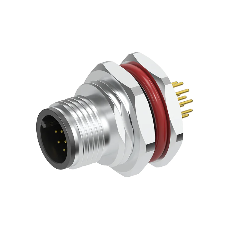 M12 Connector A-Code 12Pin Male - High-Density Signal Panel Socket, IP68 - Image 2