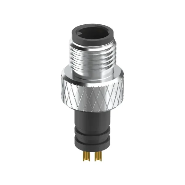 M5 Connector A-Code 3Pin Male Straight Raw Plug, Solder, IP67