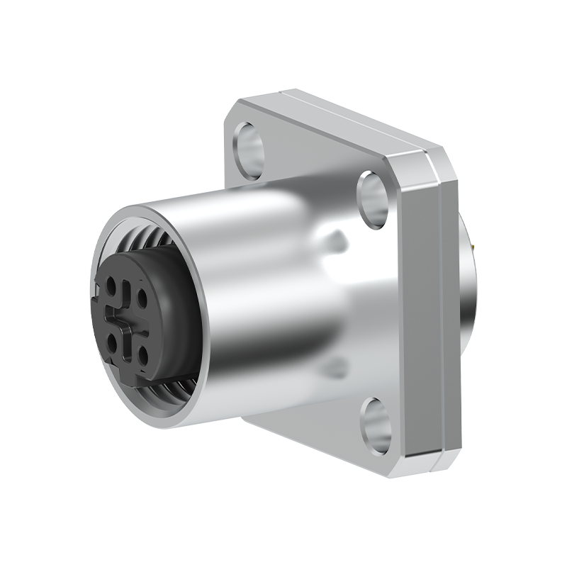 M12 Connector A-Code 4Pin Female Flange Socket - Sensor/Actuator, IP68 - Image 2