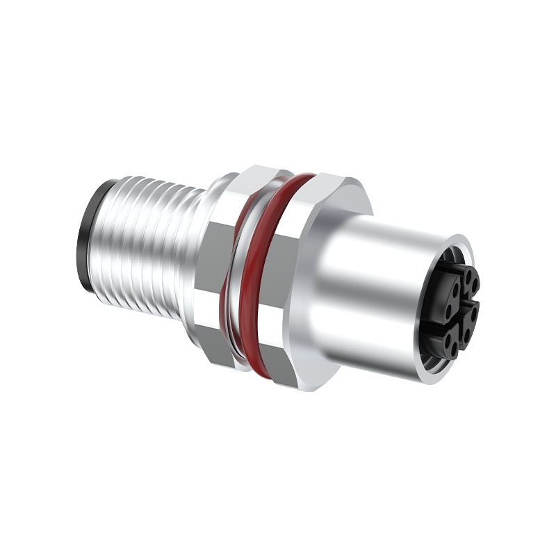 M12 Connector I-Shape Splitter - Male/Female, Shielded, 8Pin, A/B/D-Code Compatible, IP68 - Image 2