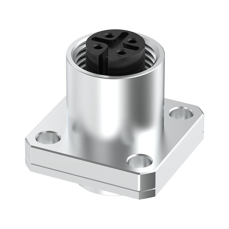 M12 Connector A-Code 4Pin Female Flange Socket - Sensor/Actuator, IP68