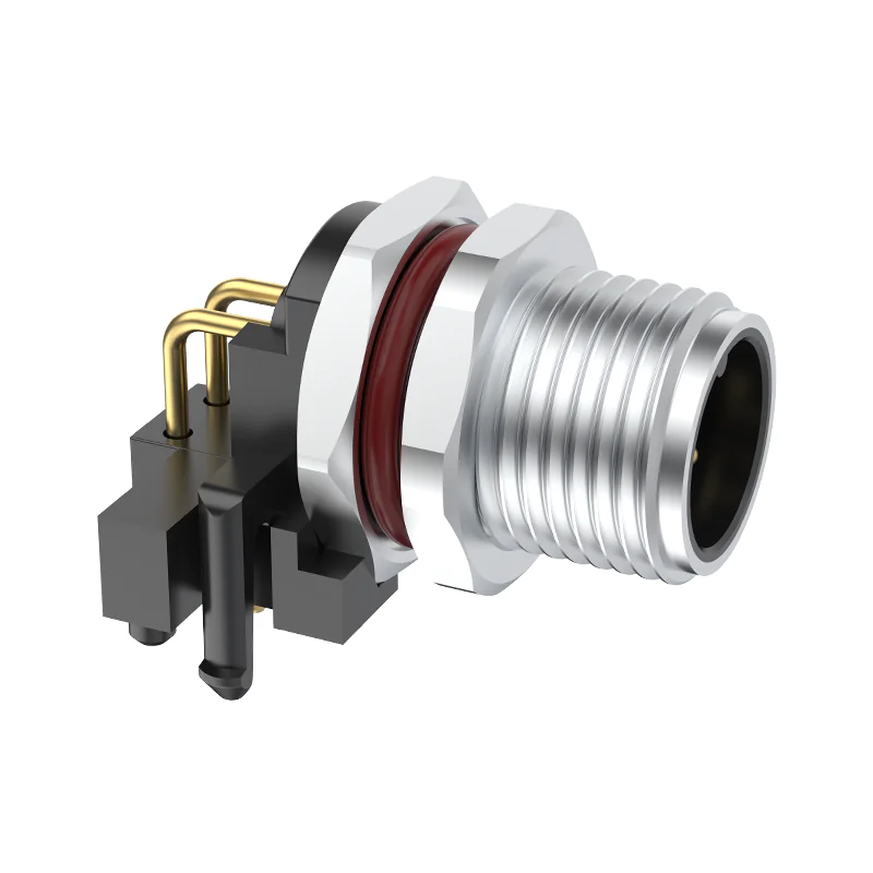 M12 Connector A-Code 4Pin Male - 90° Sensor Panel Socket, IP68 - Image 3