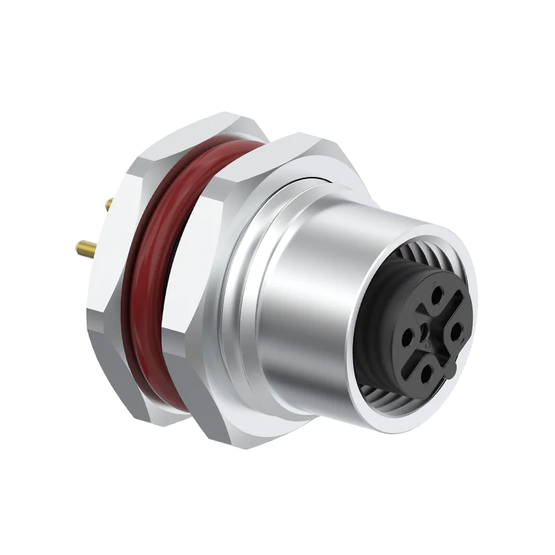 M12 Connector B-Code 5Pin Female - Panel Socket, IP67 - Image 3