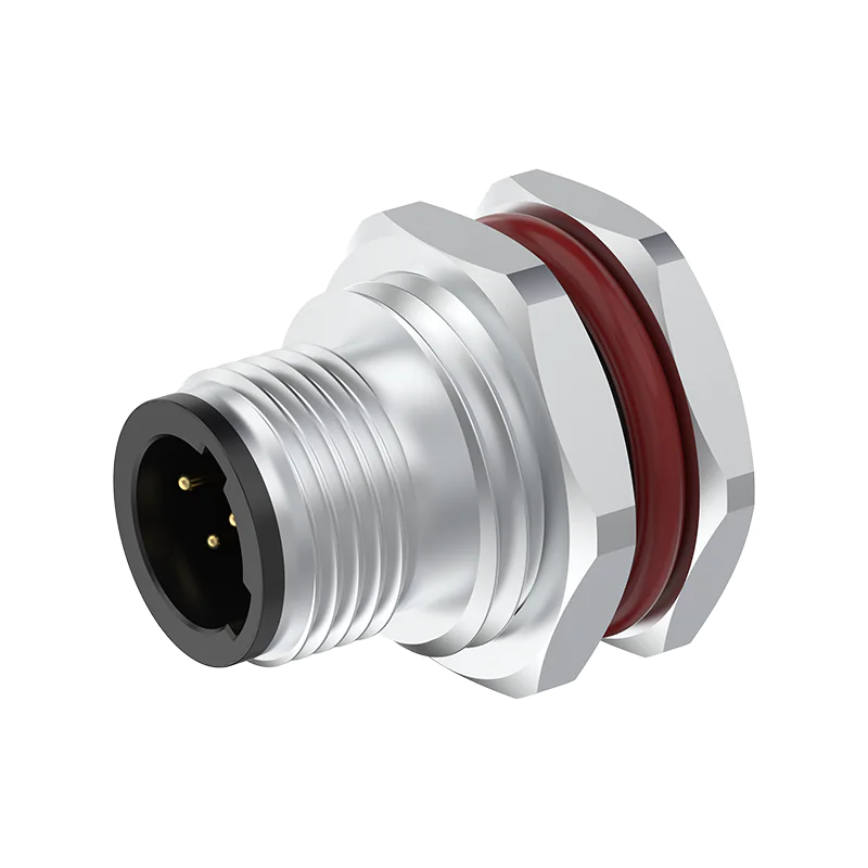 M12 Connector C-Code 6Pin Male Straight Front-Locking Socket, Solder, IP68 - Image 2