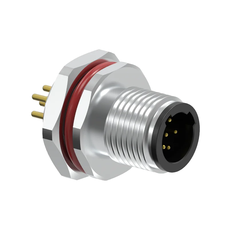 M12 Connector C-Code 6Pin Male Rear Panel Socket - CAN, DeviceNet, Fieldbus, Automation, IP68 - Image 3