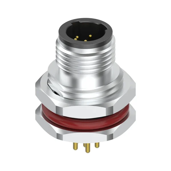 M12 Connector C-Code 6Pin Male Rear Panel Socket - CAN, DeviceNet, Fieldbus, Automation, IP68