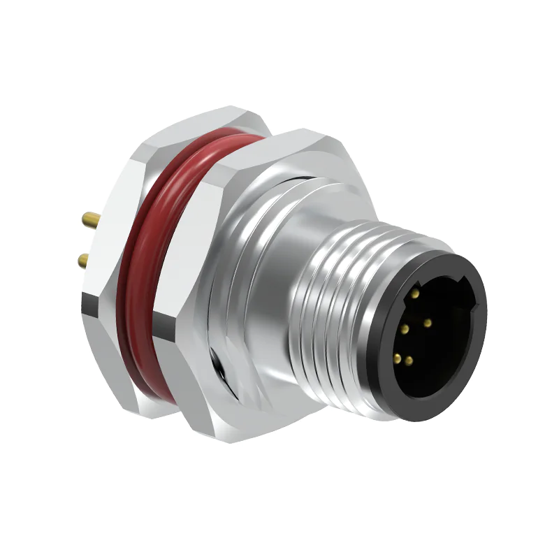 M12 Connector C-Code 6Pin Male - Industrial Panel Socket, IP68 - Image 3