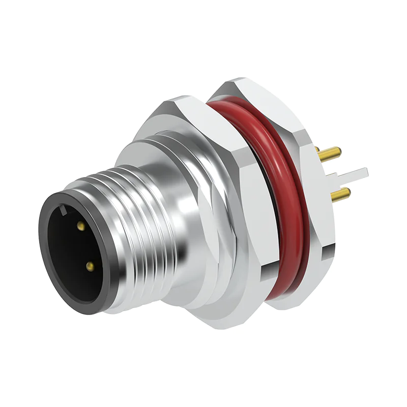 M12 Connector D-Code 4Pin Male - Fast Ethernet Panel Socket, IP68 - Image 2