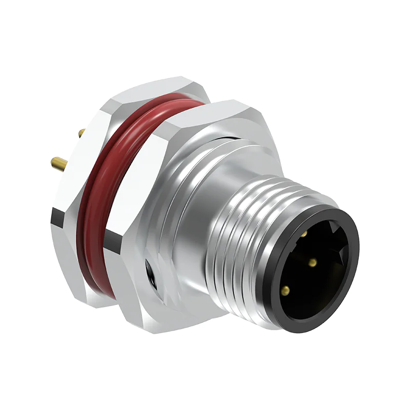 M12 Connector D-Code 4Pin Male - Fast Ethernet Panel Socket, IP68 - Image 3