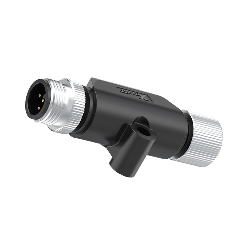 M12 Connector I-Shape Splitter - Male/Female, 5Pin, A/B/D-Code Compatible, IP68 - Image 2