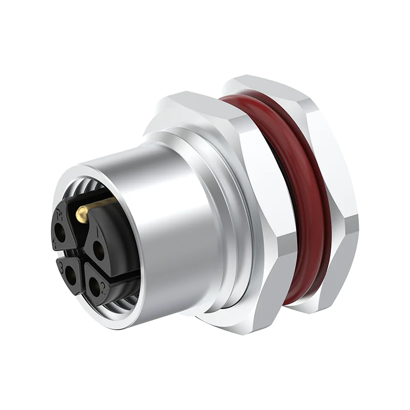 M12 Connector K-Code 5Pin Female - 630V AC Power Panel Socket, IP69K - Image 2