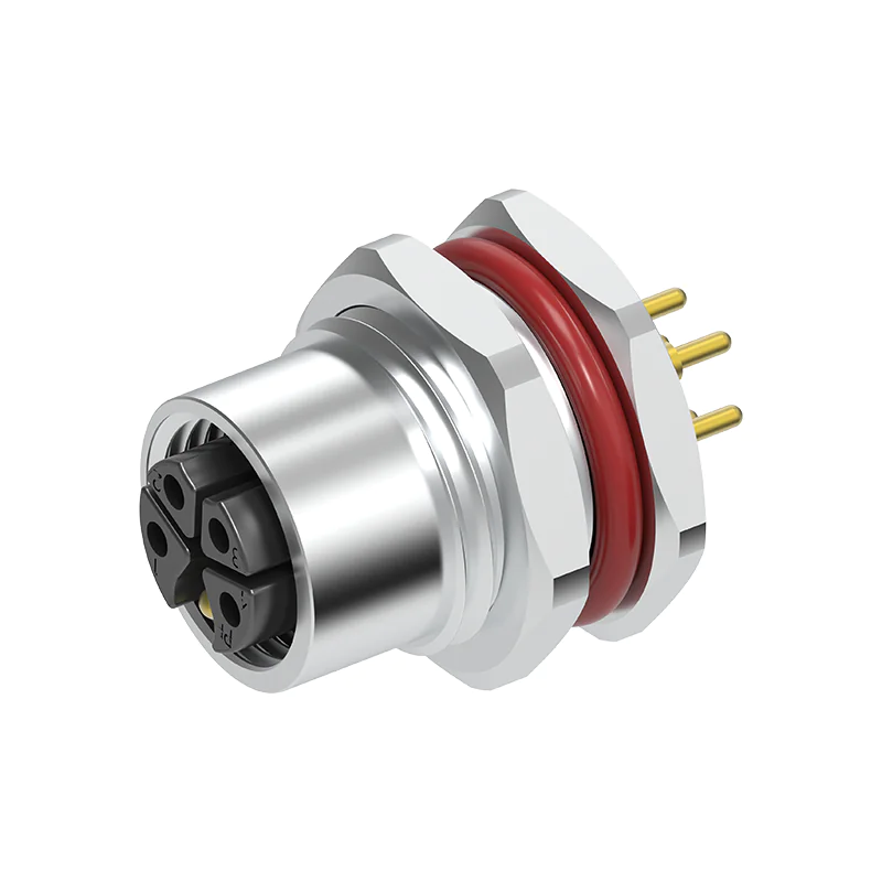 M12 Connector K-Code 5Pin Female - AC Power Panel Socket, IP69K - Image 2
