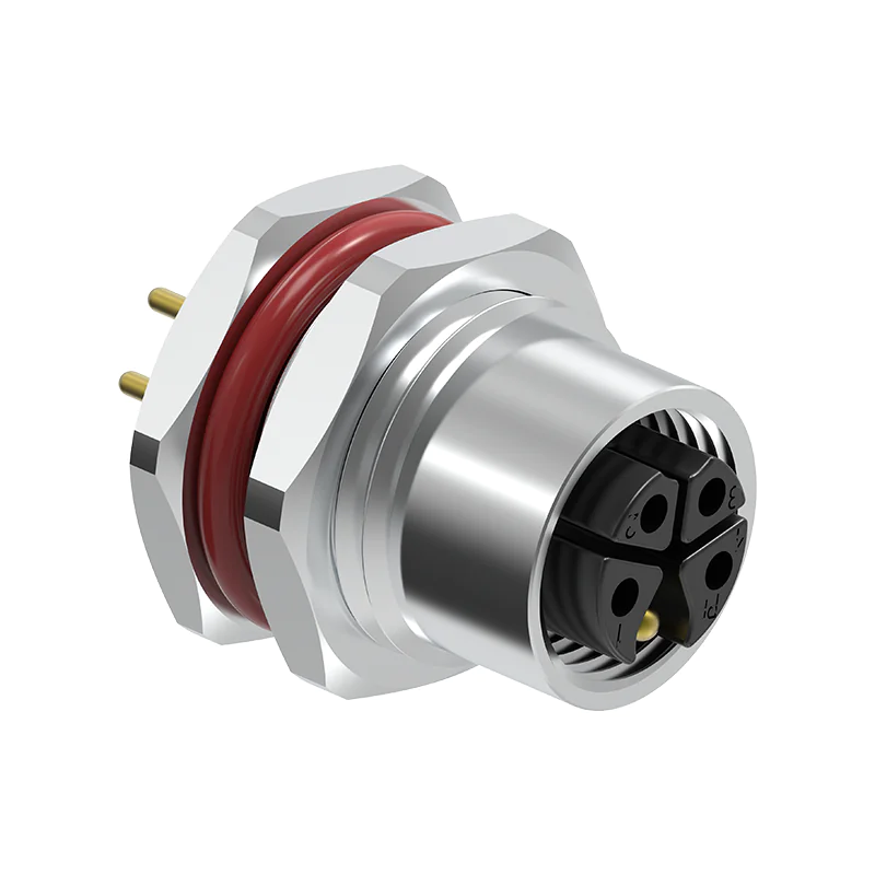 M12 Connector K-Code 5Pin Female - AC Power Panel Socket, IP69K - Image 3