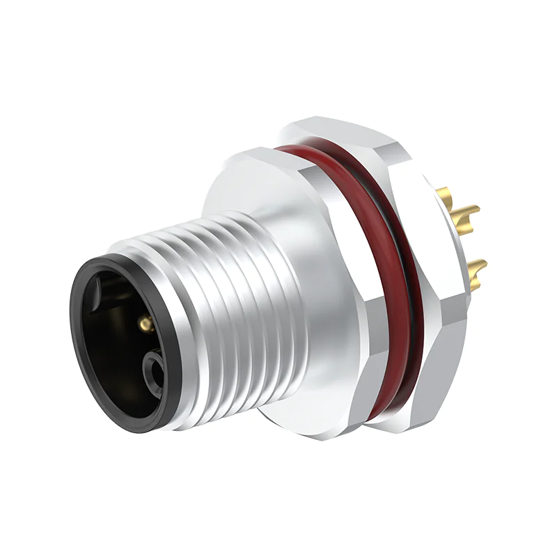 M12 Connector K-Code 5Pin Male Rear Panel Socket - AC Power, Industrial, IP69K - Image 2