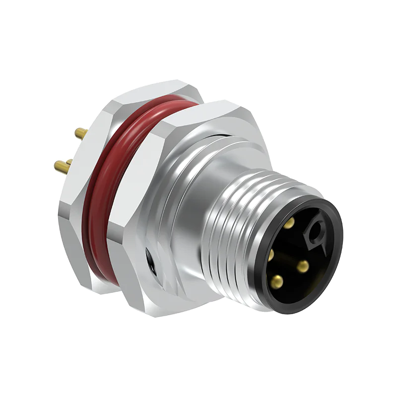 M12 Connector L-Code 5Pin Male - DC Power Panel Socket, IP67 - Image 3