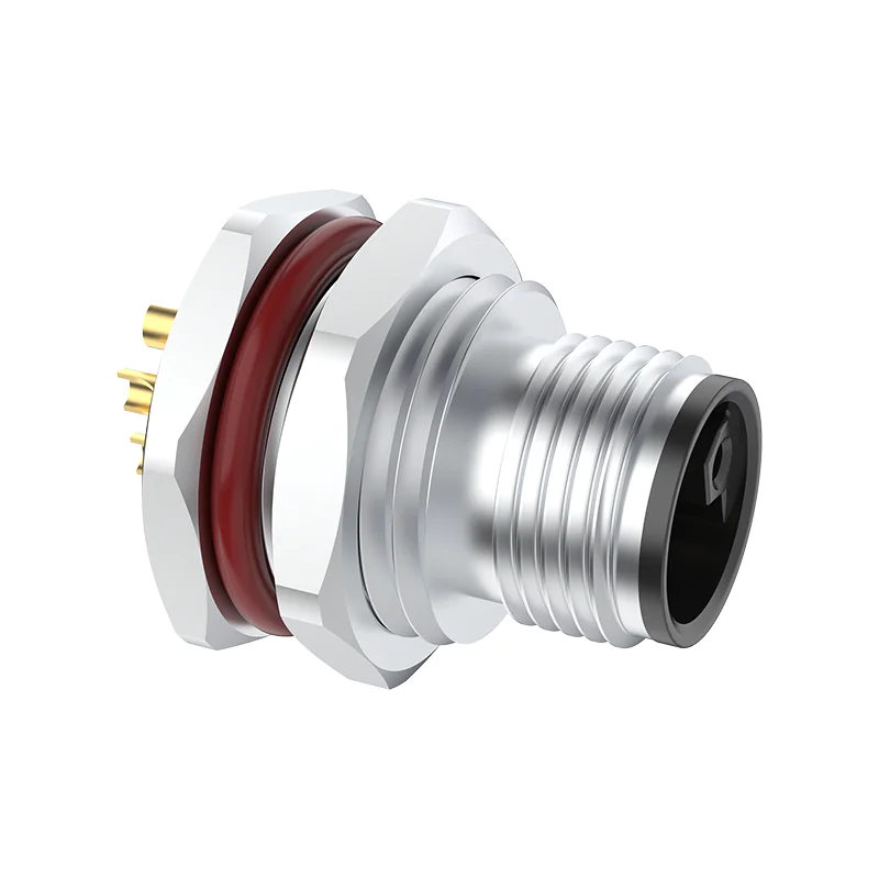 M12 Connector L-Code 5Pin Male - 16A DC Power Panel Socket, IP69K - Image 2