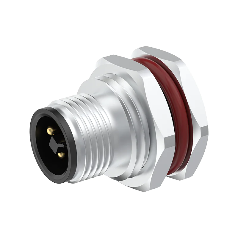 M12 Connector T-Code 4Pin Male - 60V DC Power Panel Socket, IP68 - Image 2