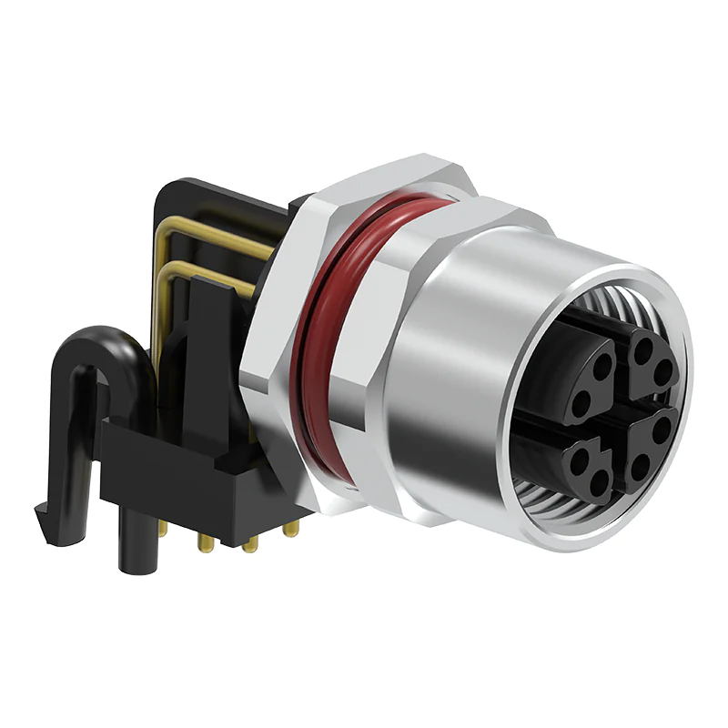 M12 Connector X-Code 8Pin Female - 10GbE High-Speed Ethernet Panel Socket, IP68 - Image 2
