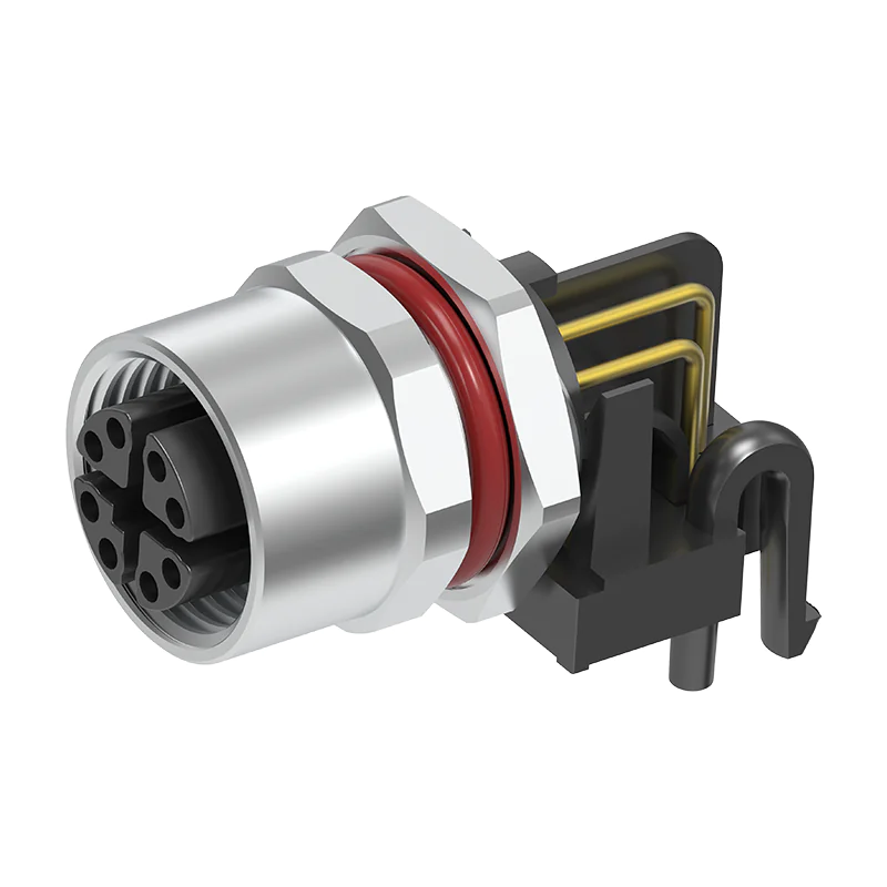 M12 Connector X-Code 8Pin Female - 10GbE High-Speed Ethernet Panel Socket, IP68 - Image 3