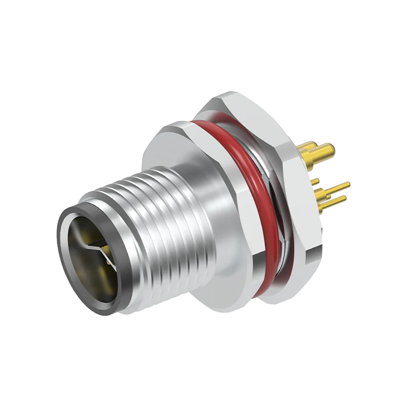 M12 Connector Y-Code 6Pin Male Rear Panel Socket - Hybrid Power + Ethernet, IP69K - Image 2
