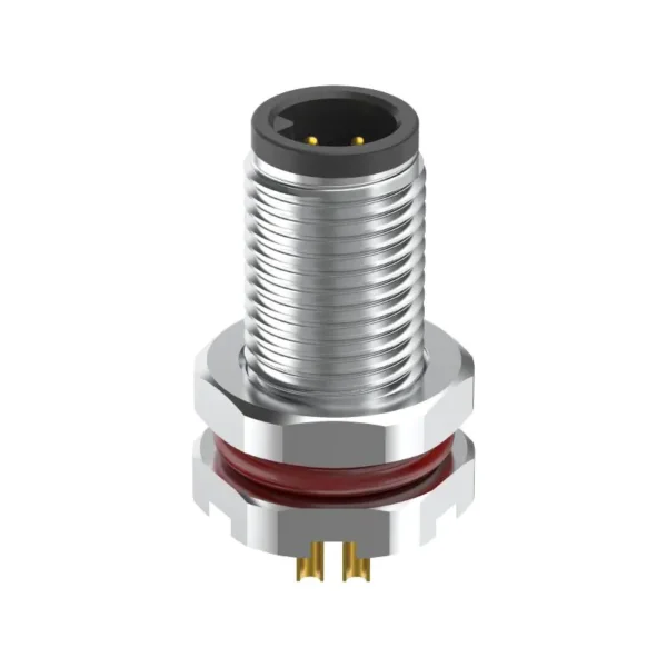 M5 Connector A-Code 3Pin Male Straight Front-Locking Socket, Solder, IP67