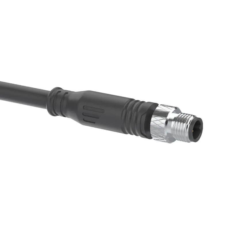 M5 Connector A-Code 3Pin Male Straight Molded Plug, IP67 - Image 3