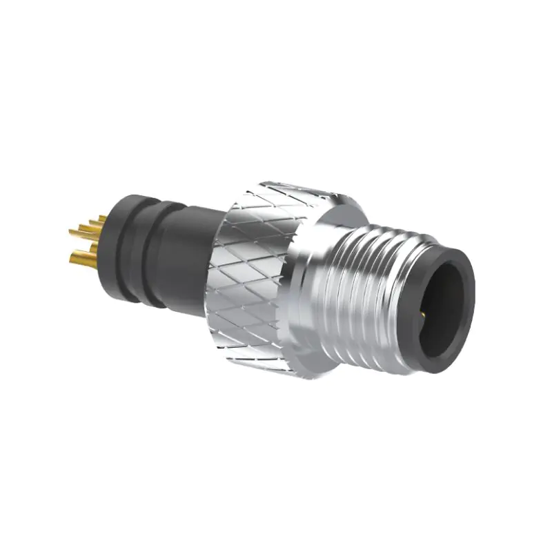 M5 Connector A-Code 3Pin Male Straight Raw Plug, Solder, IP67 - Image 4