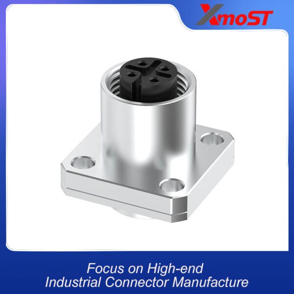 xmost m12 a code 4 pin female flange socket with ip68 waterproof rating for sensors and actuators