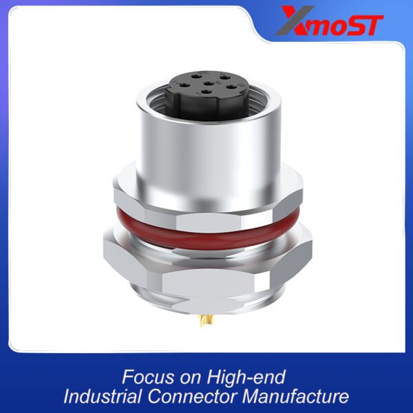 xmost m12 c code 6 pin female can devicenet fieldbus socket ip68