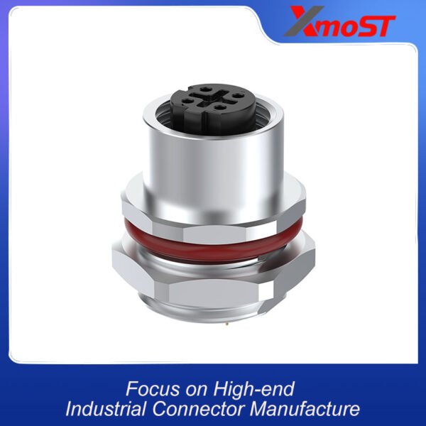 xmost m12 d code 4 pin female ethernet profinet socket ip68