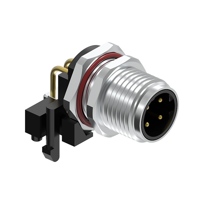 M12 Connector D-Code 4Pin Male - 90° Fast Ethernet Panel Socket, IP68 M12 Connector D-Code 4Pin Male - 90° Fast Ethernet Panel Socket, IP68 - Image 4