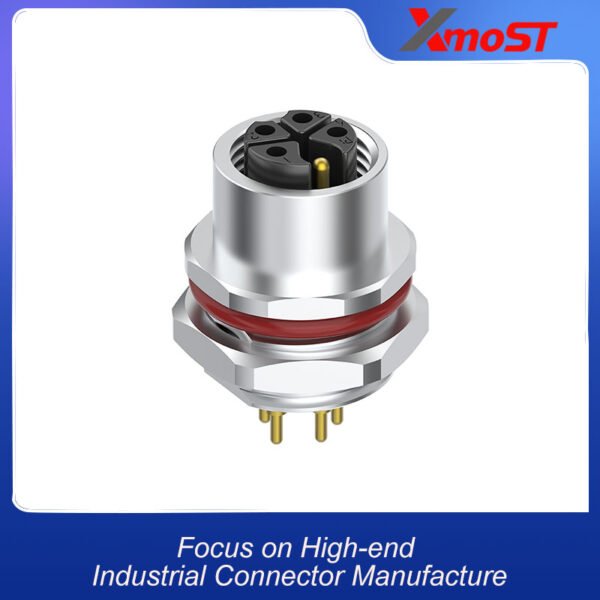 xmost m12 k code 5 pin female ac power socket ip69k