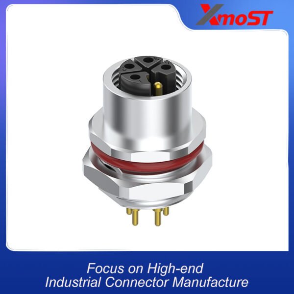 xmost m12 l code 5 pin female dc power socket ip67