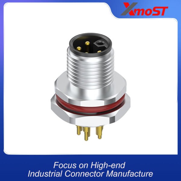 xmost m12 l code 5 pin male dc power socket ip67