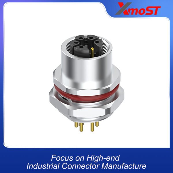 xmost m12 m code 6 pin female ac power socket ip68